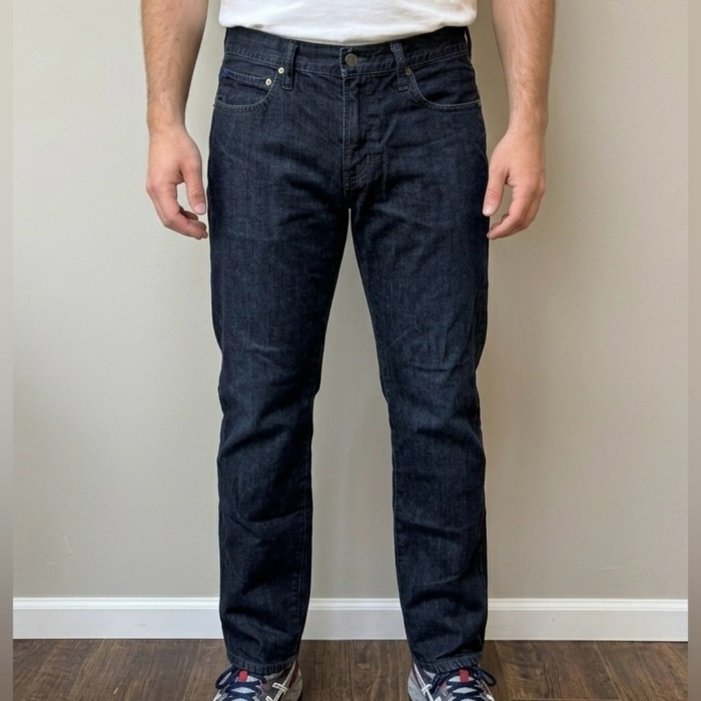 GAP 1969 100% Cotton Skinny Jeans Dark Wash Raw Indigo Denim Size 32x30 LIKE NEW